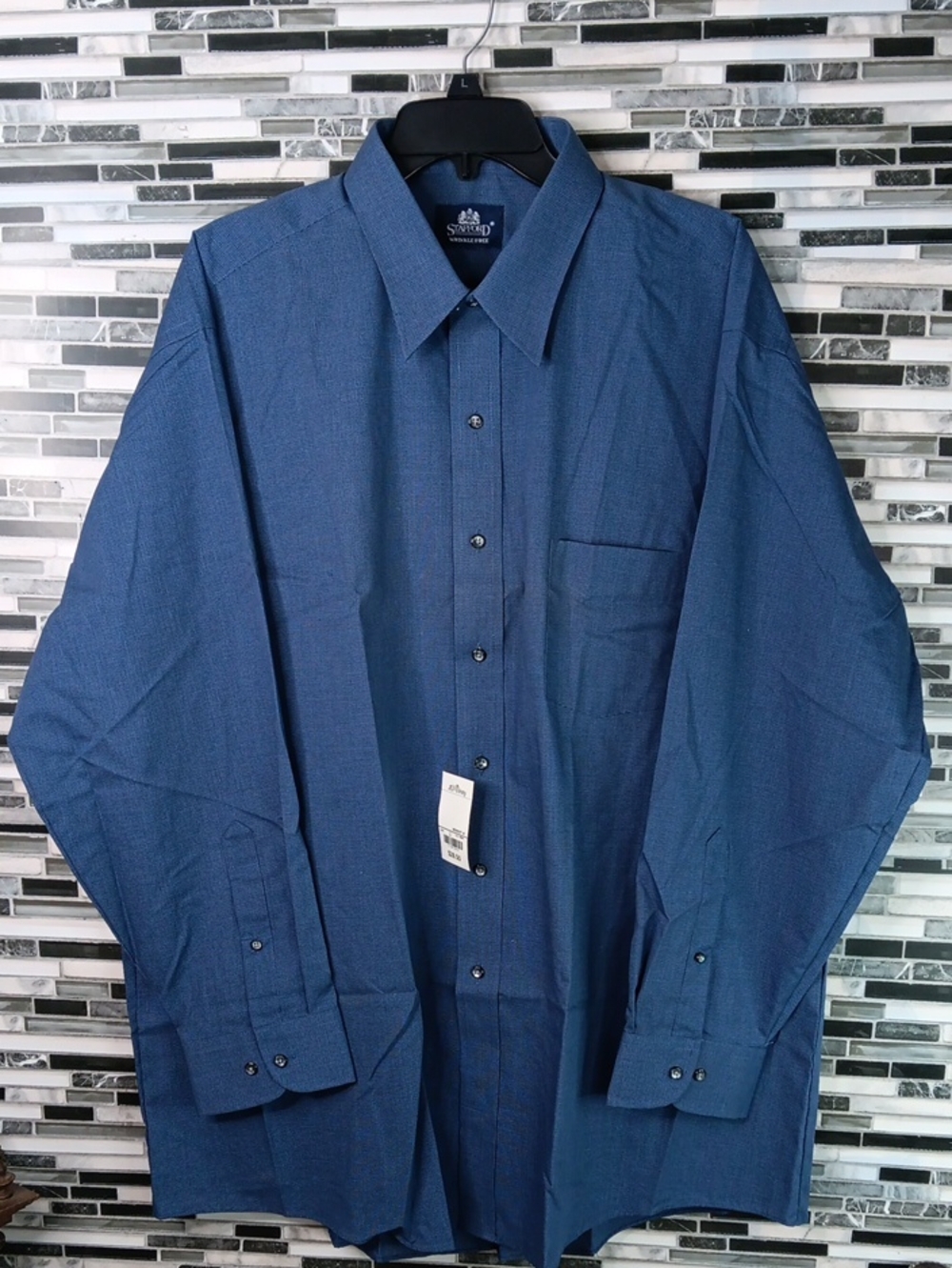 NWT Stafford 18 34/35 Longsleeve Slate Blue Dress Shirt